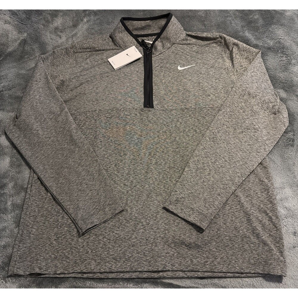 XL Nike Dri-FIT Victory 1/2 Zip Golf Pullover Gray/Black DH1261 010